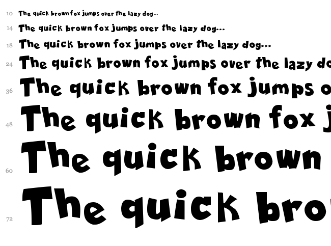Comica BD font waterfall